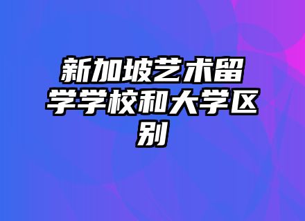 新加坡艺术留学学校和大学区别