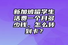 新加坡留学生活费一个月多少钱，怎么转到卡？