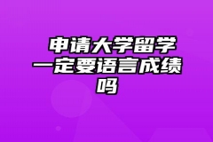 ​申请大学留学一定要语言成绩吗