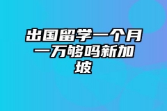 出国留学一个月一万够吗新加坡