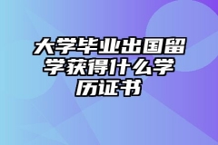 大学毕业出国留学获得什么学历证书