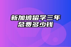 新加坡留学三年总费多少钱