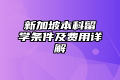 新加坡本科留学条件及费用详解